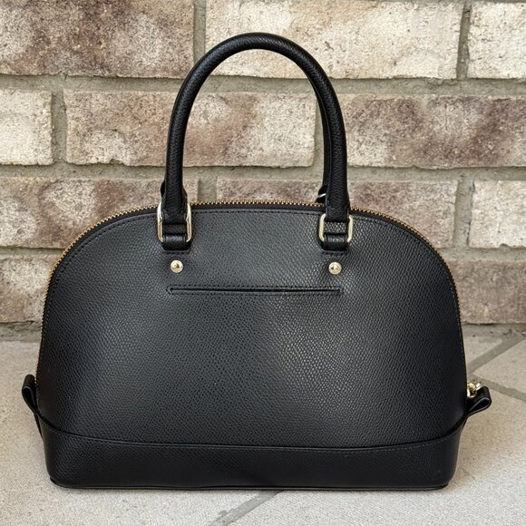 COACH MINI SIERRA DOME CROSSGRAIN LEATHER SATCHEL CROSSBODY BAG Black Leather - Picture 2 of 15